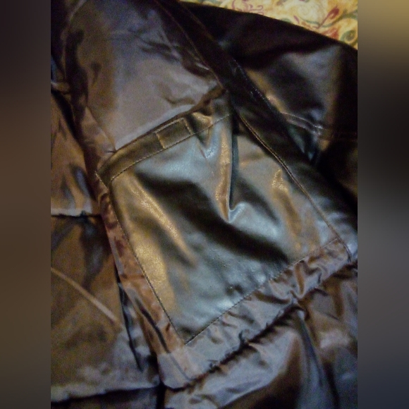 MAKAVELI BRANDED (TUPAC) Signature Series Hooded Faux Leather Coat Men's M Brown - Picture 10 of 13